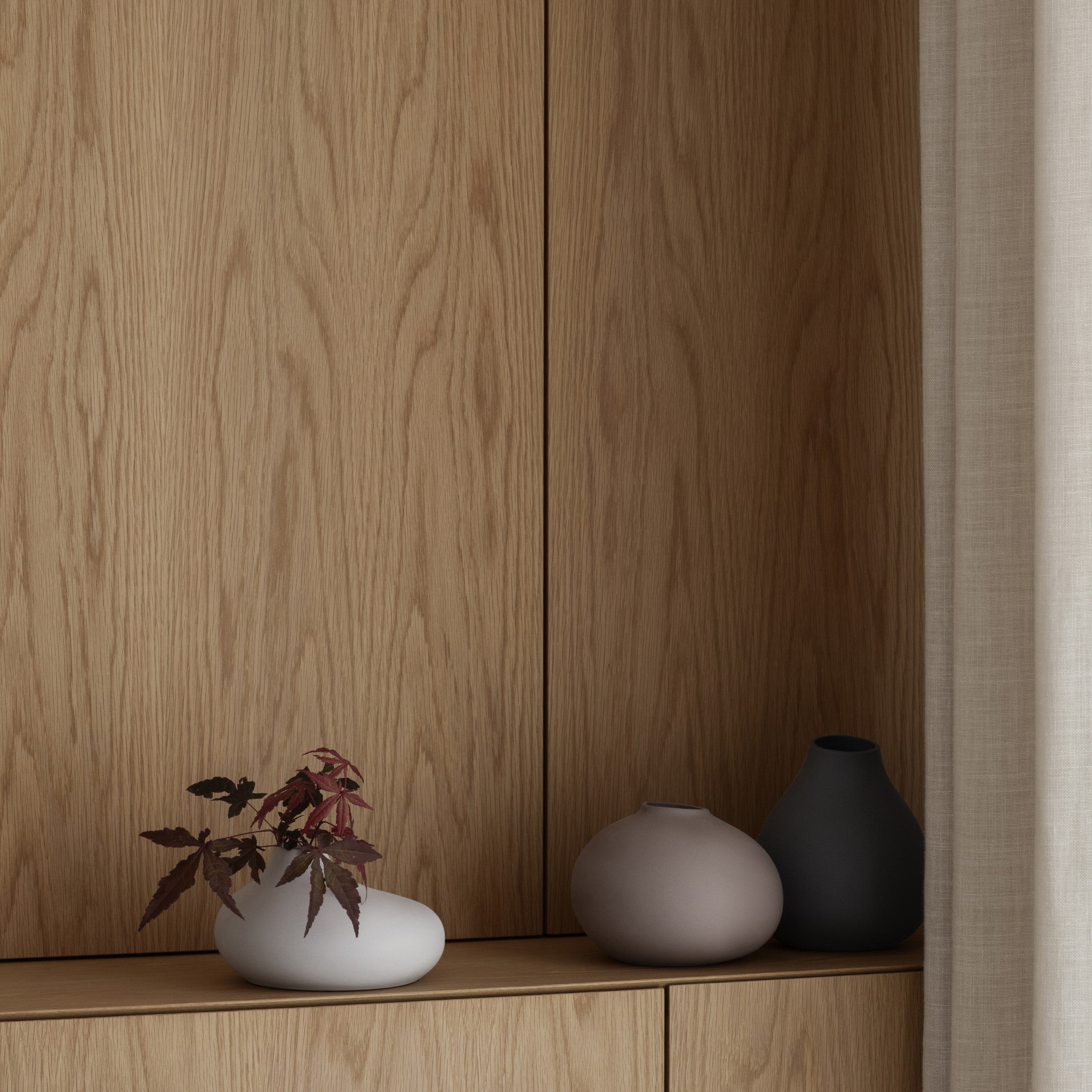 Nona Vase Set | Pewter, Micro Chip & Bark | 3 Piece