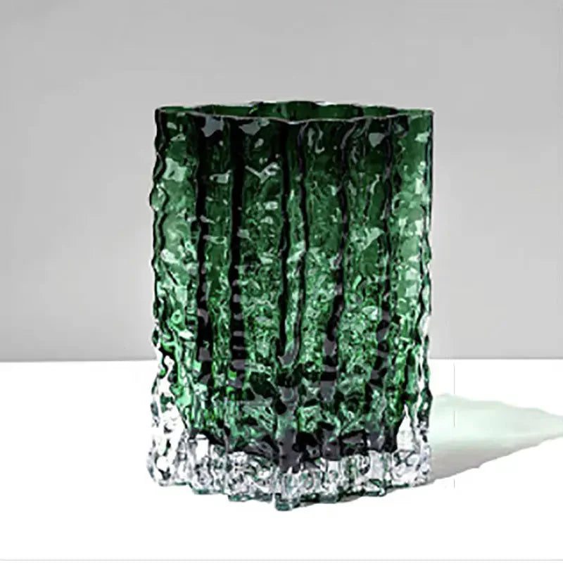 Arctic Ice Textured Glass Vase