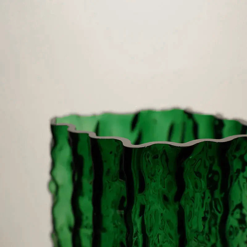 Arctic Ice Textured Glass Vase