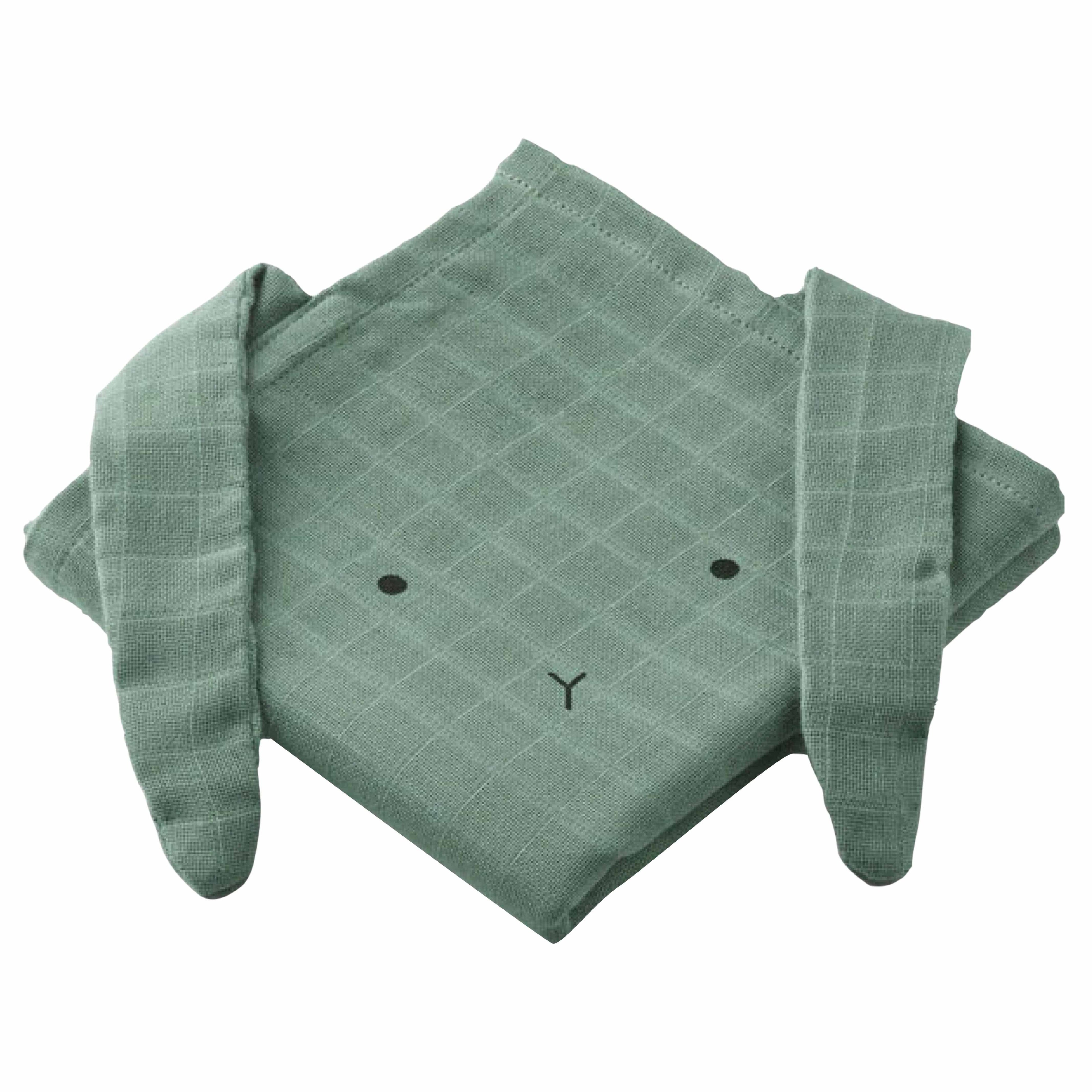Hannah Rabbit Muslin Cloth Set | Peppermint | 2 Pack