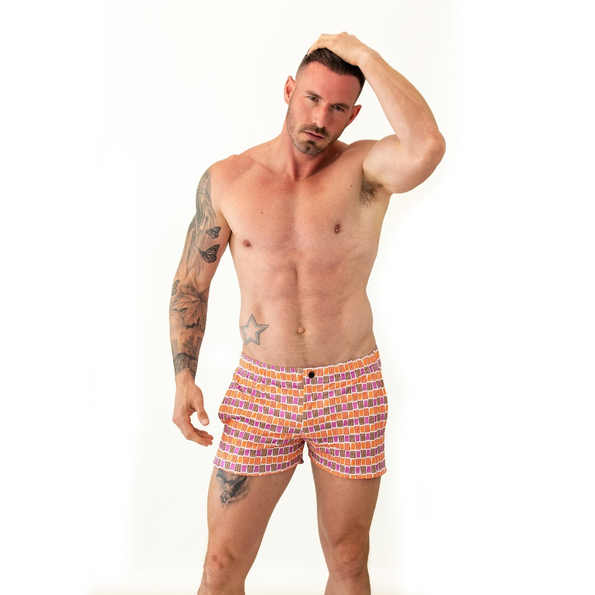 Mod Swim Shorts - Tiki - Shorter Length