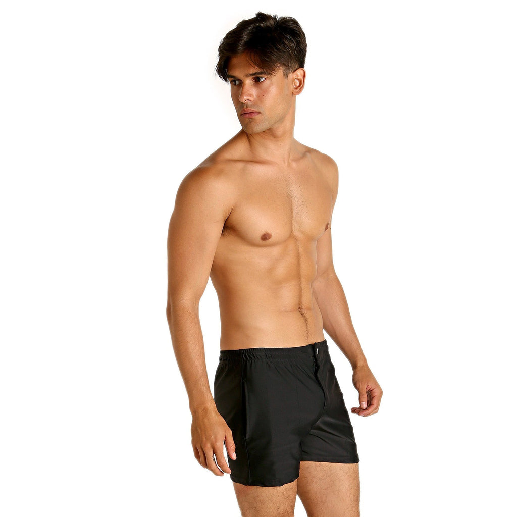Mod Swim Shorts - Solid Black  - Shorter Length