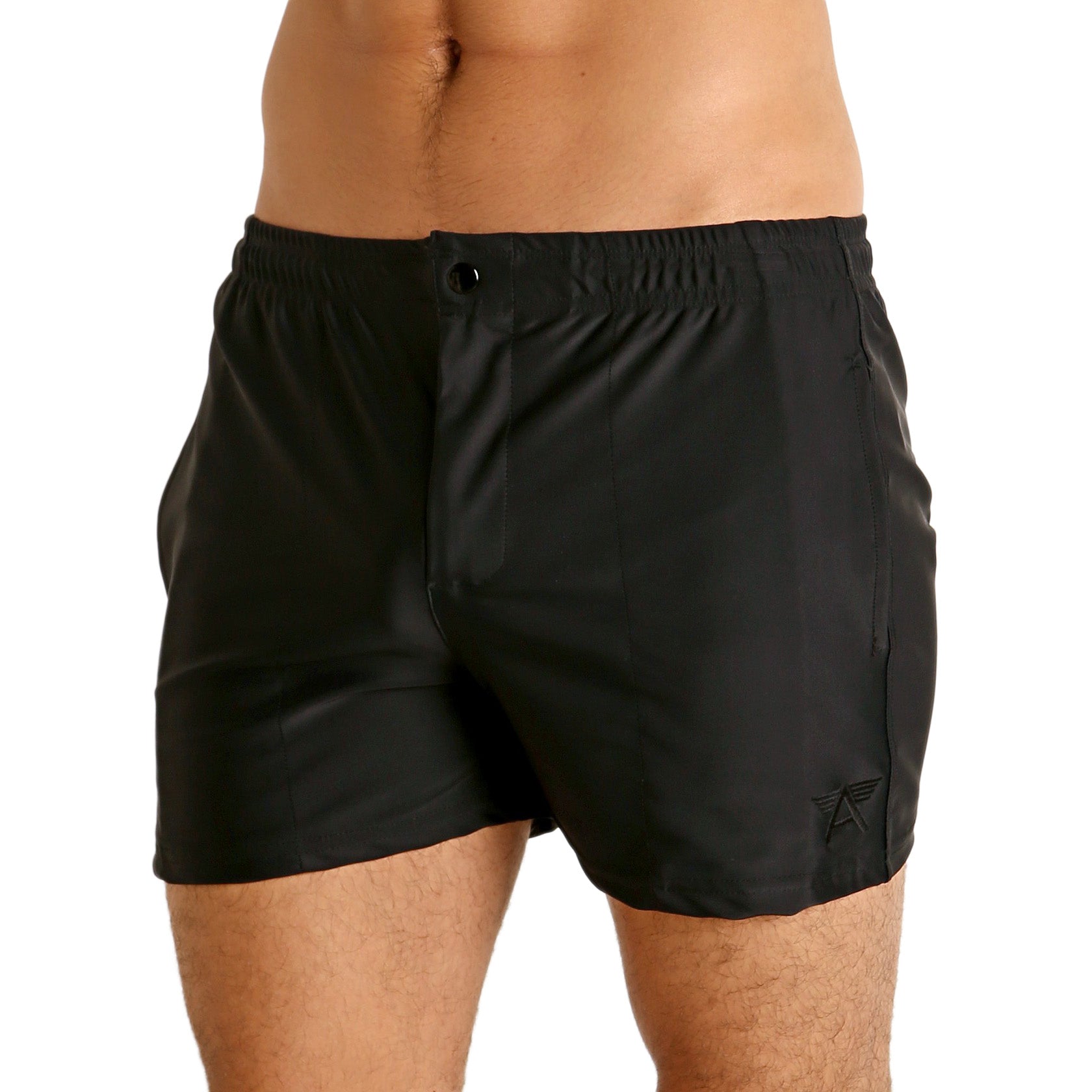 Mod Swim Shorts - Solid Black  - Shorter Length