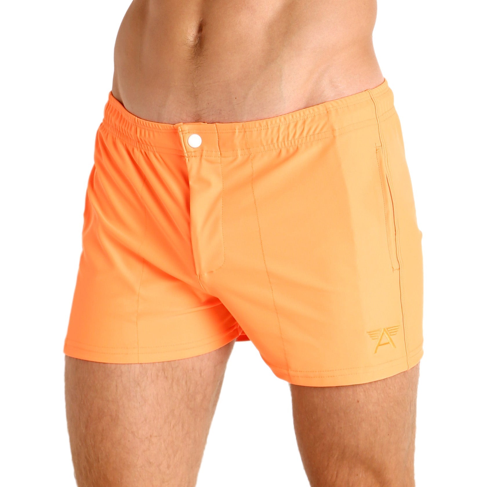 Mod Swim Shorts - Solid Neon Orange - Shorter Length
