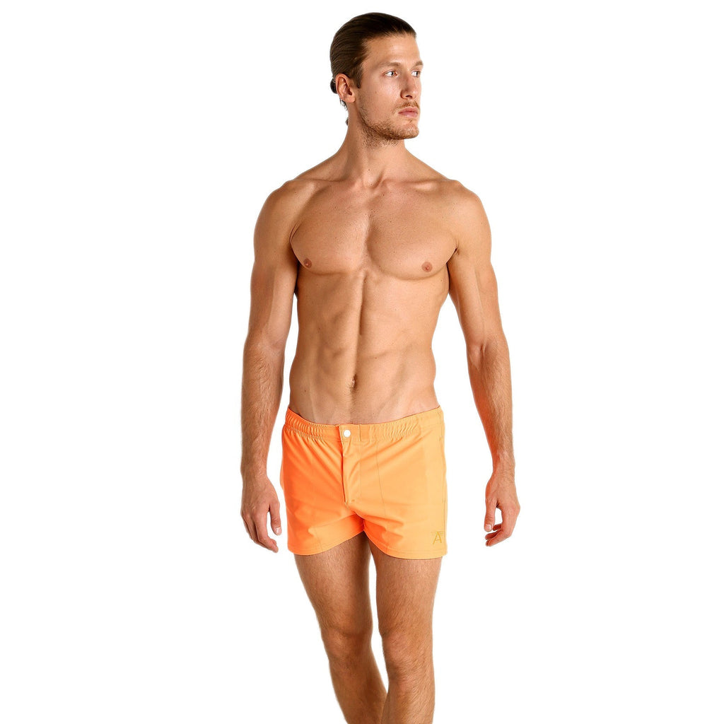 Mod Swim Shorts - Solid Neon Orange - Shorter Length