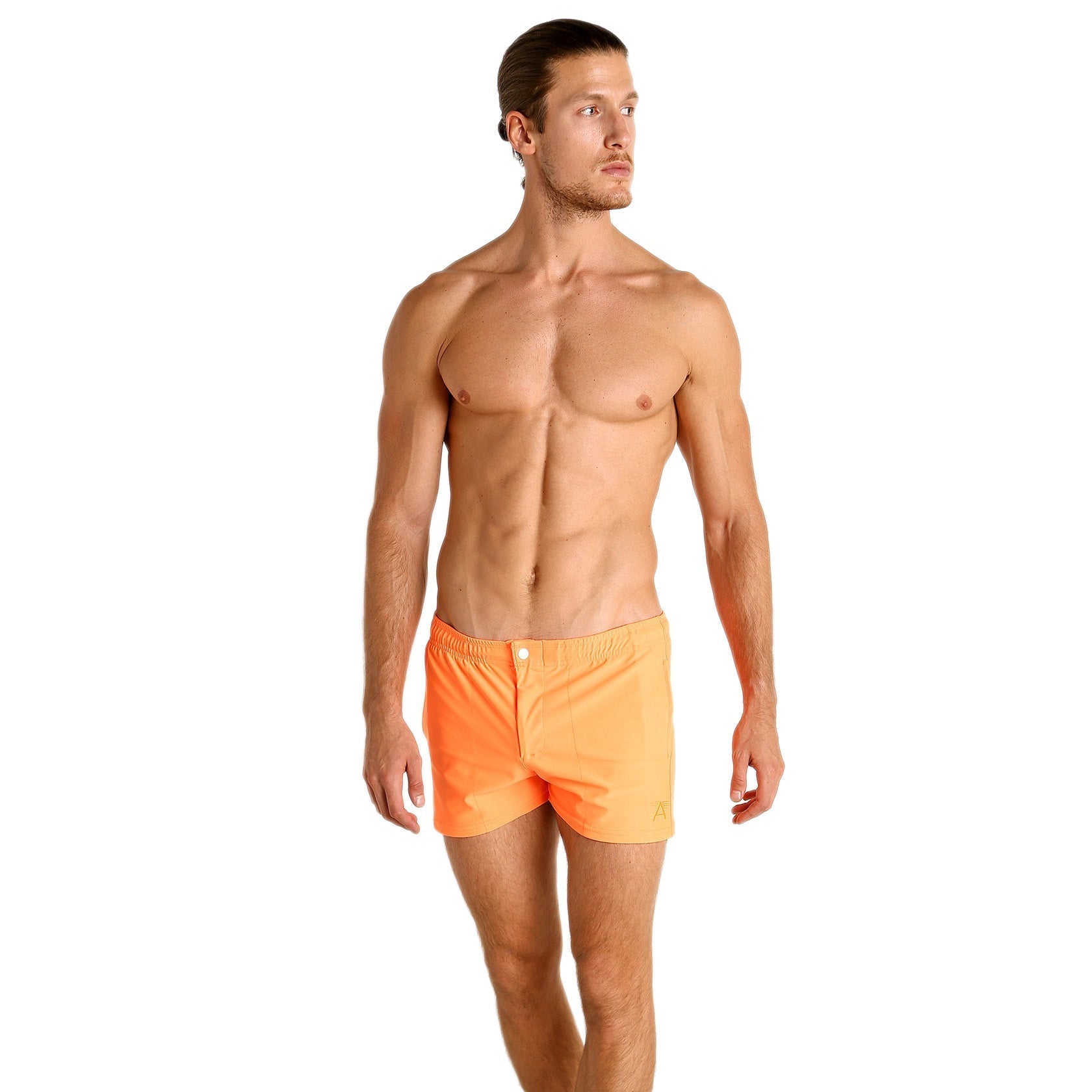 Mod Swim Shorts - Solid Neon Orange - Shorter Length