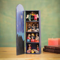 Handmade Wood Retablo Diorama Peruvian Folk Art - Blue Nativity