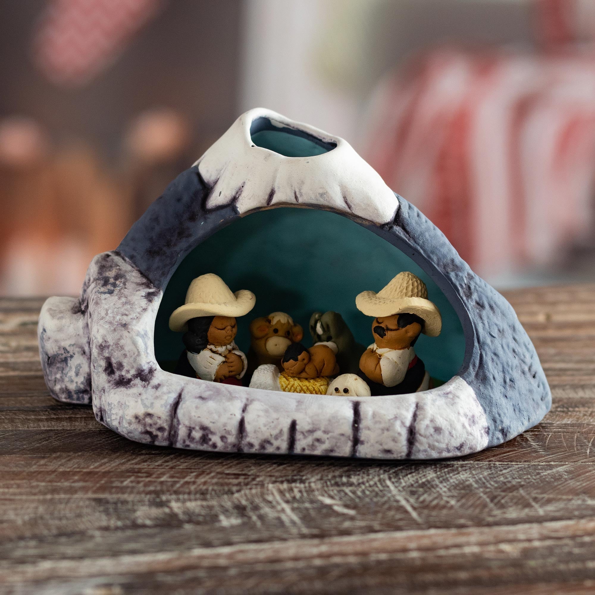 Handpainted Traditional Nativity Scene from Peru - Within Misti