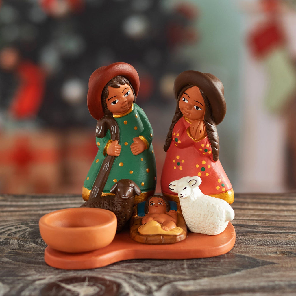 Hand-Painted Ceramic Andean Nativity Scene from Peru - Resplendent Nativity