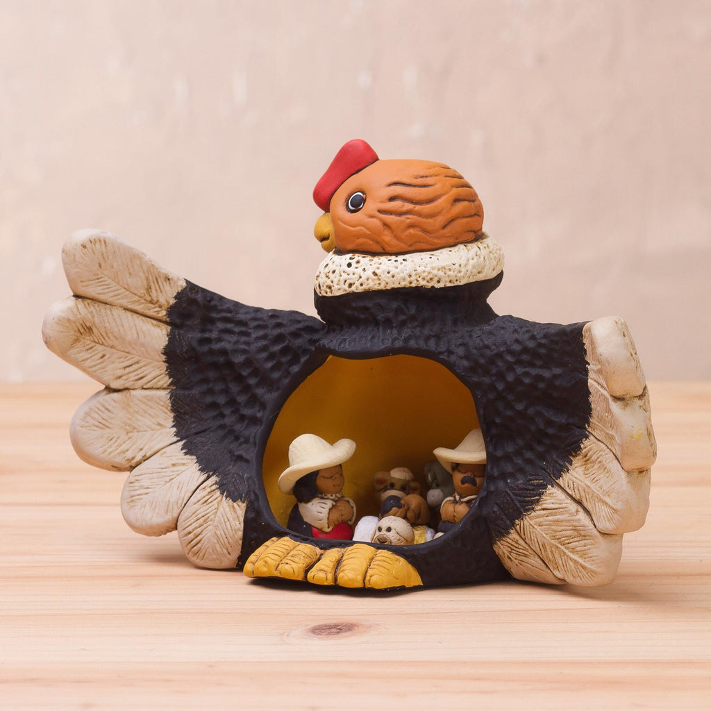 Condor Theme Andean Christmas Nativity Scene in Ceramic - Condor Christmas