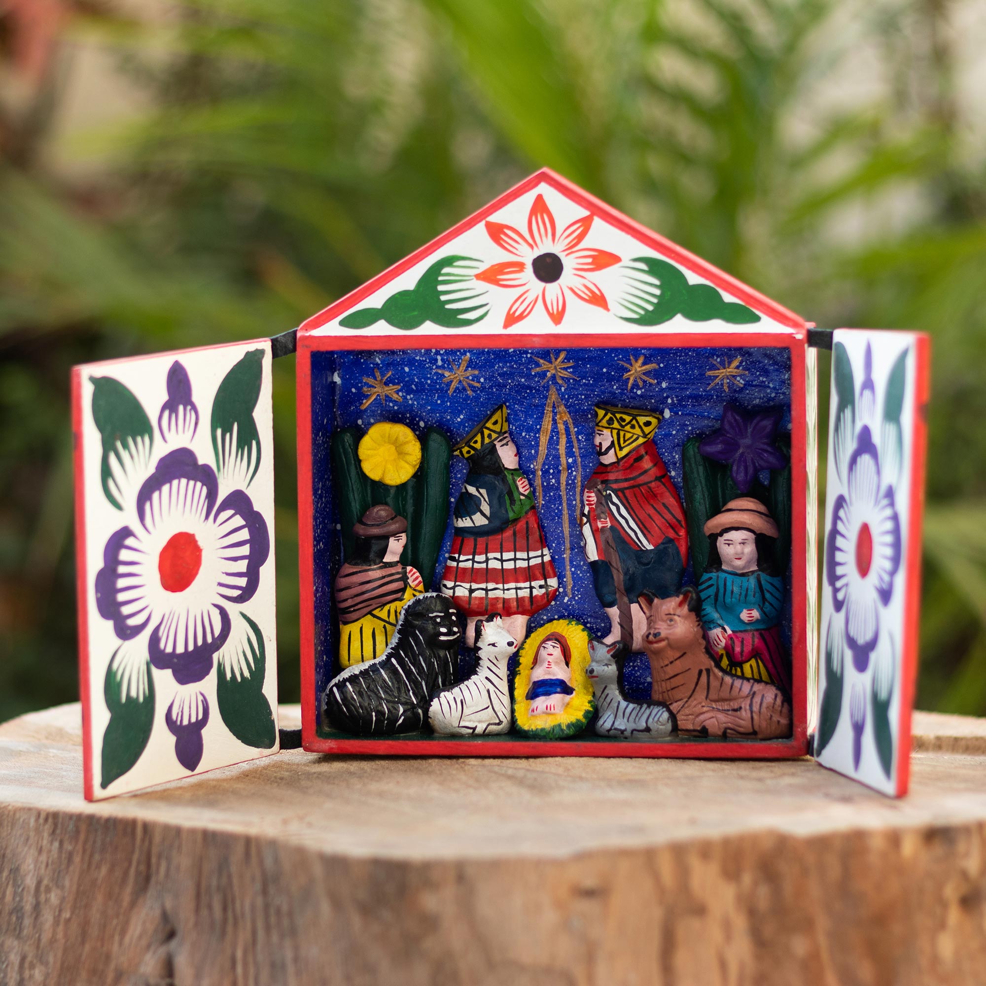 Nativity-Themed Retablo - Night in Bethlehem