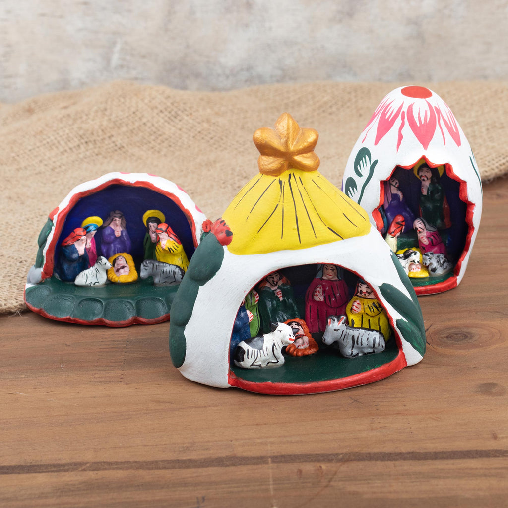 Hand Painted Nativity Scenes (Set of 3) - Christmas in the Andes