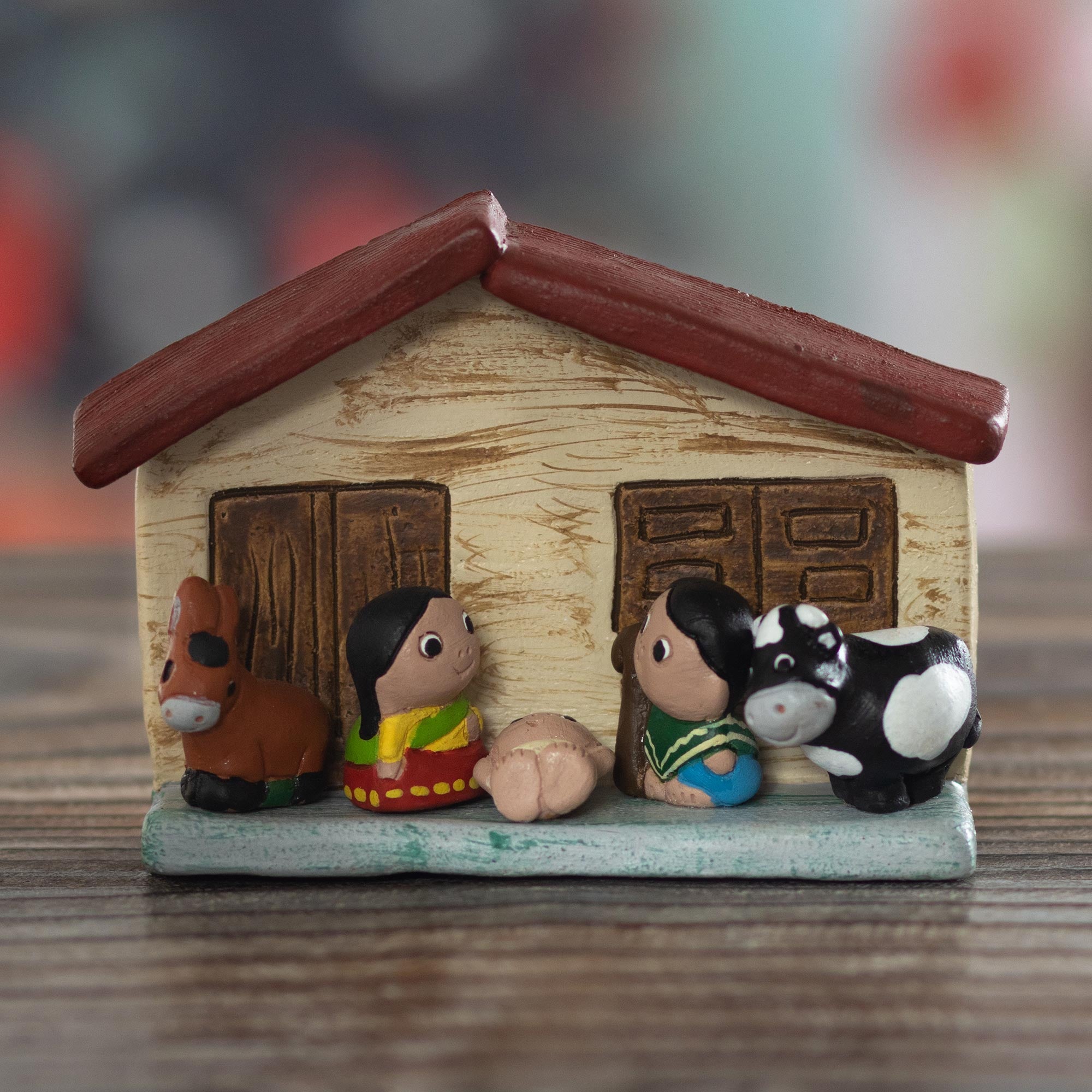Handmade Nativity Sculpture from Peru - Humble Beginnings