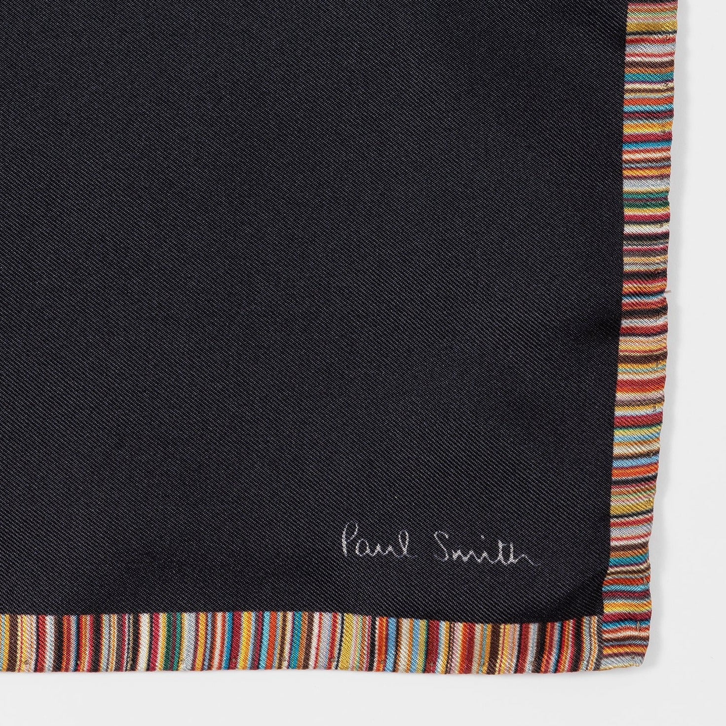 Men's Silk 'Signature Stripe' Pocket Square | Black