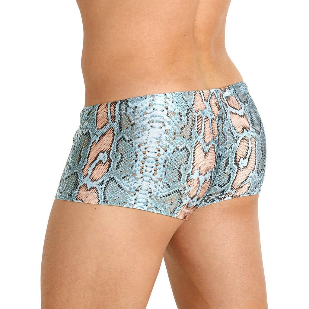 Rick Majors Blue Snake Low Rise Swim Trunks