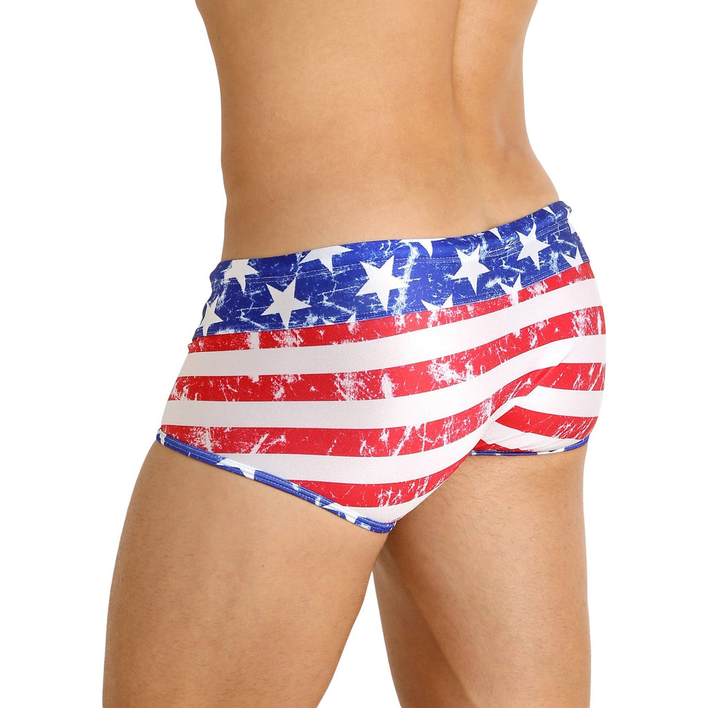 Rick Majors Stars & Stripes Low Rise Swim Trunks