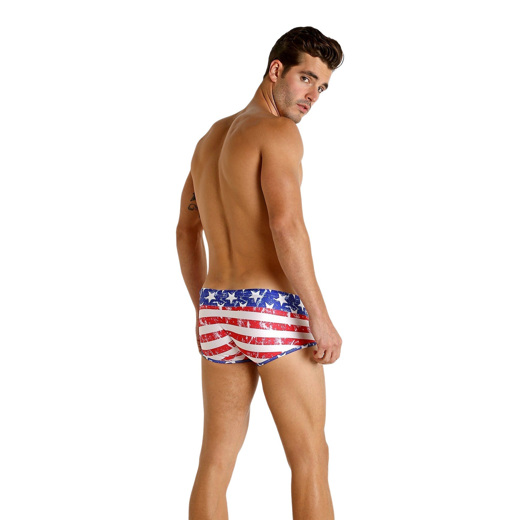Rick Majors Stars & Stripes Low Rise Swim Trunks